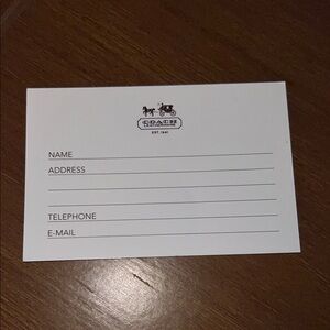 Coach White Information ID Card